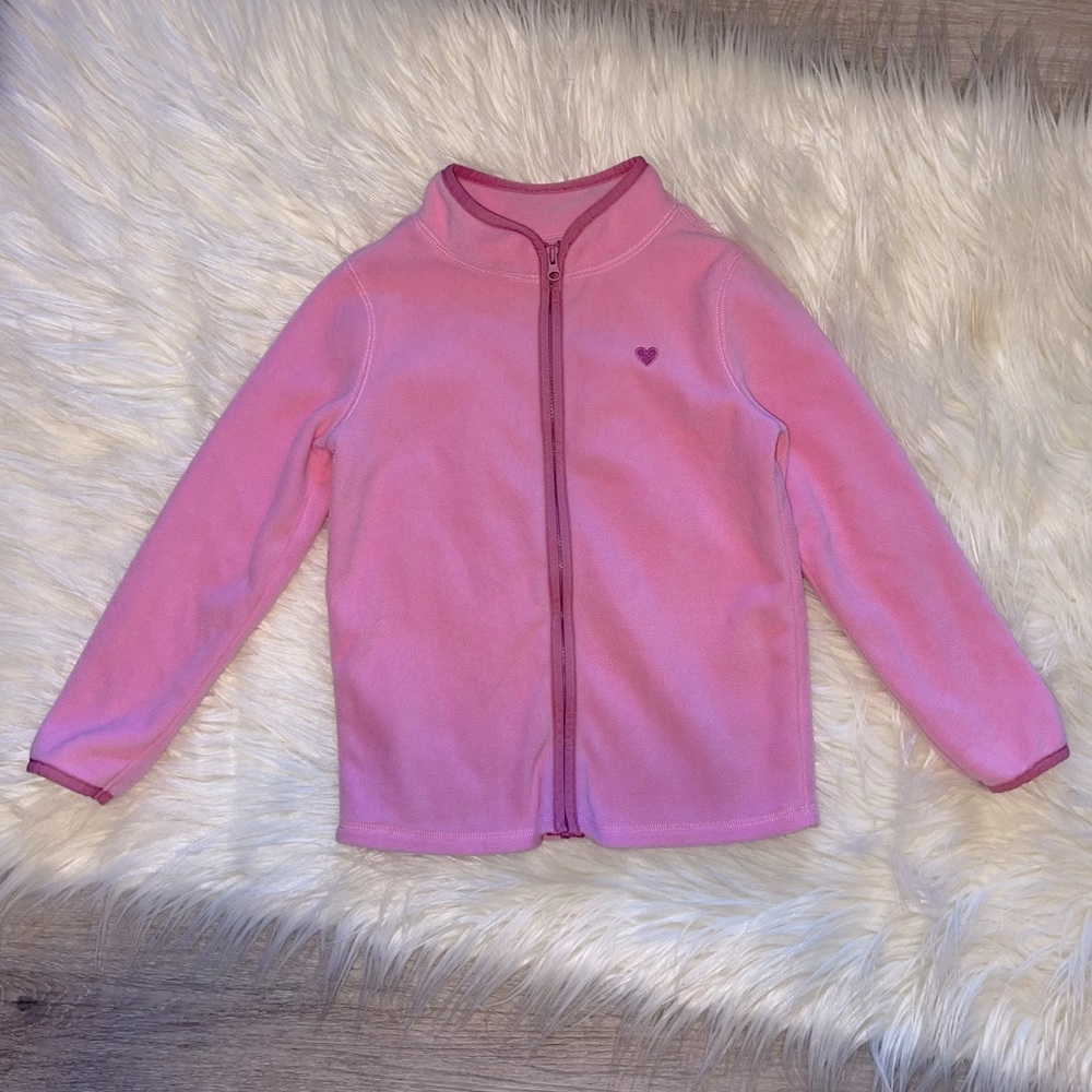 OshKosh Little Girls Pink Zip Up Fleece